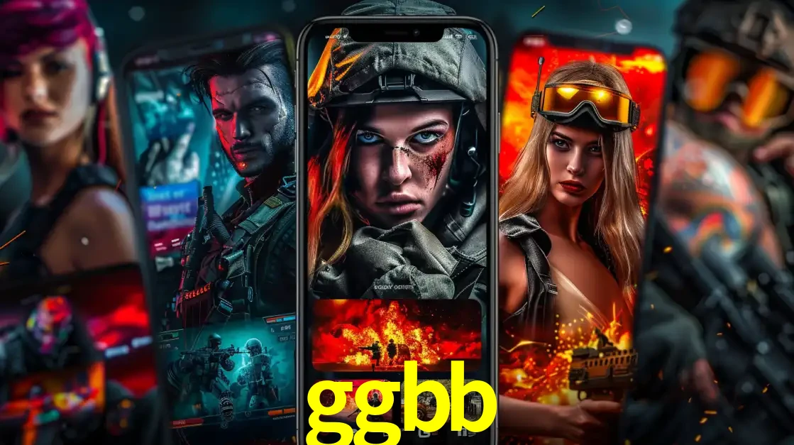 Montagem de telas de celular mostrando diversos personagens, masculinos e femininos, de um jogo de tiro, ilustrando a diversidade de equipes de e-sports para apostar no ggbb.