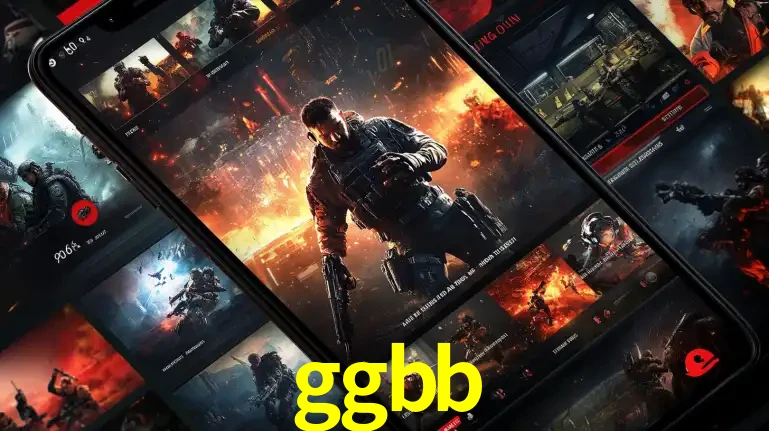 Tela de um celular exibindo uma galeria de jogos de tiro com temática militar, mostrando a variedade de e-sports disponíveis para apostas na plataforma de entretenimento ggbb.