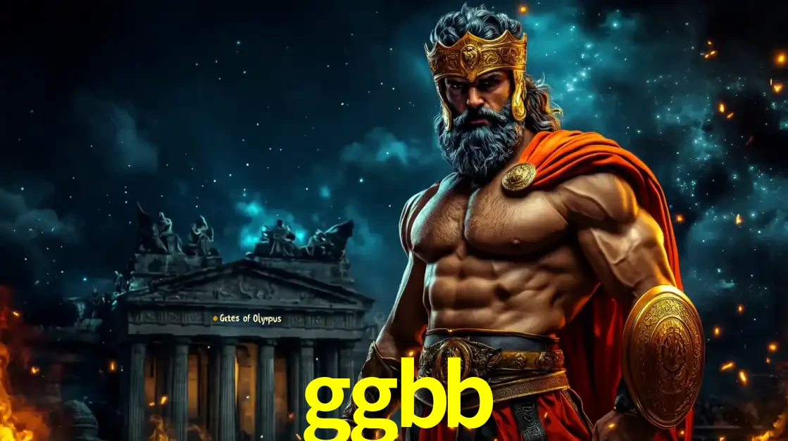 O poderoso Zeus do jogo de slot Gates of Olympus em frente ao seu templo, pronto para lançar multiplicadores divinos e prêmios épicos no cassino online ggbb.